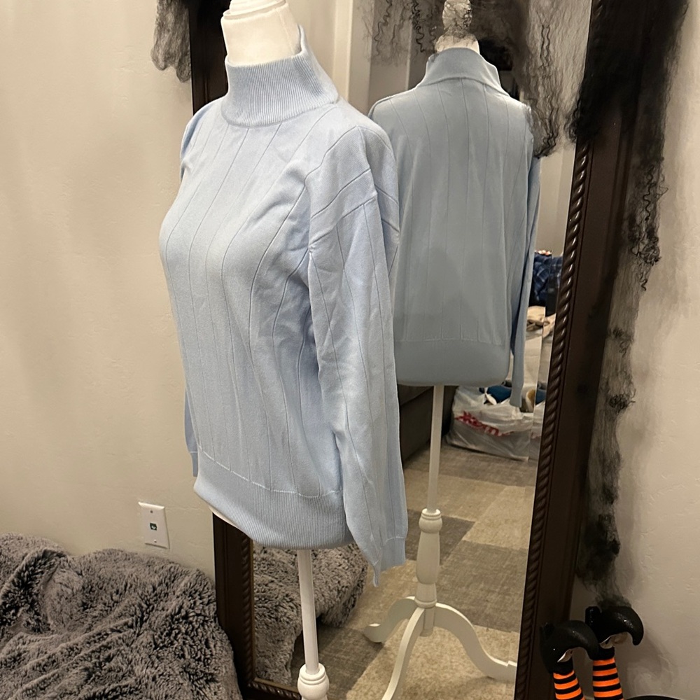 Dress Barn Light Blue Turtleneck Sweater